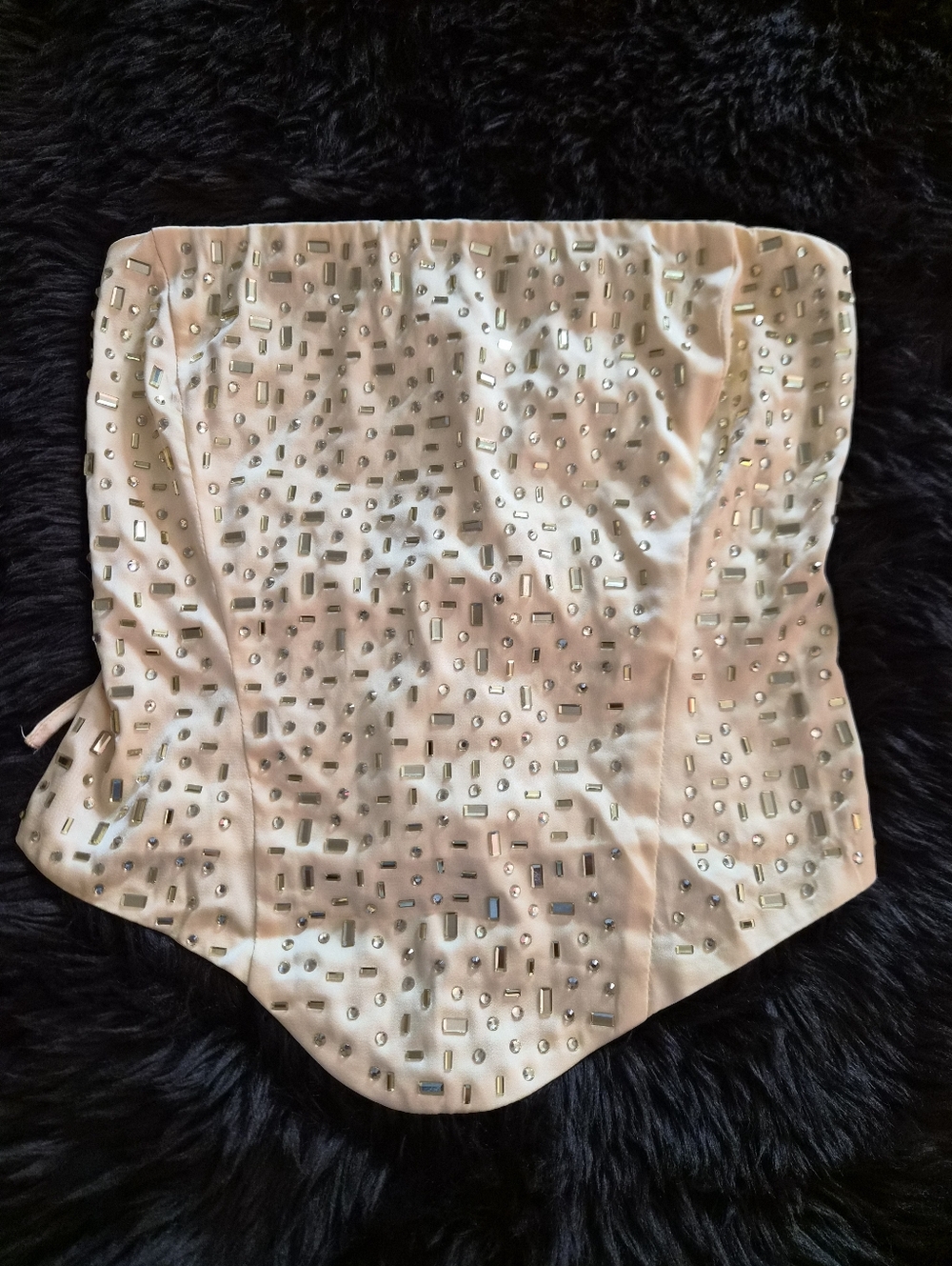 Strapless Beaded Corset Top in Blush. new—the tag just fell off.